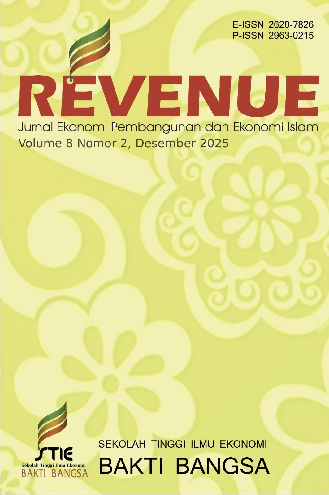 					View Vol. 8 No. 02 (2025): Revenue : Jurnal Ekonomi Pembangunan dan Ekonomi Islam
				